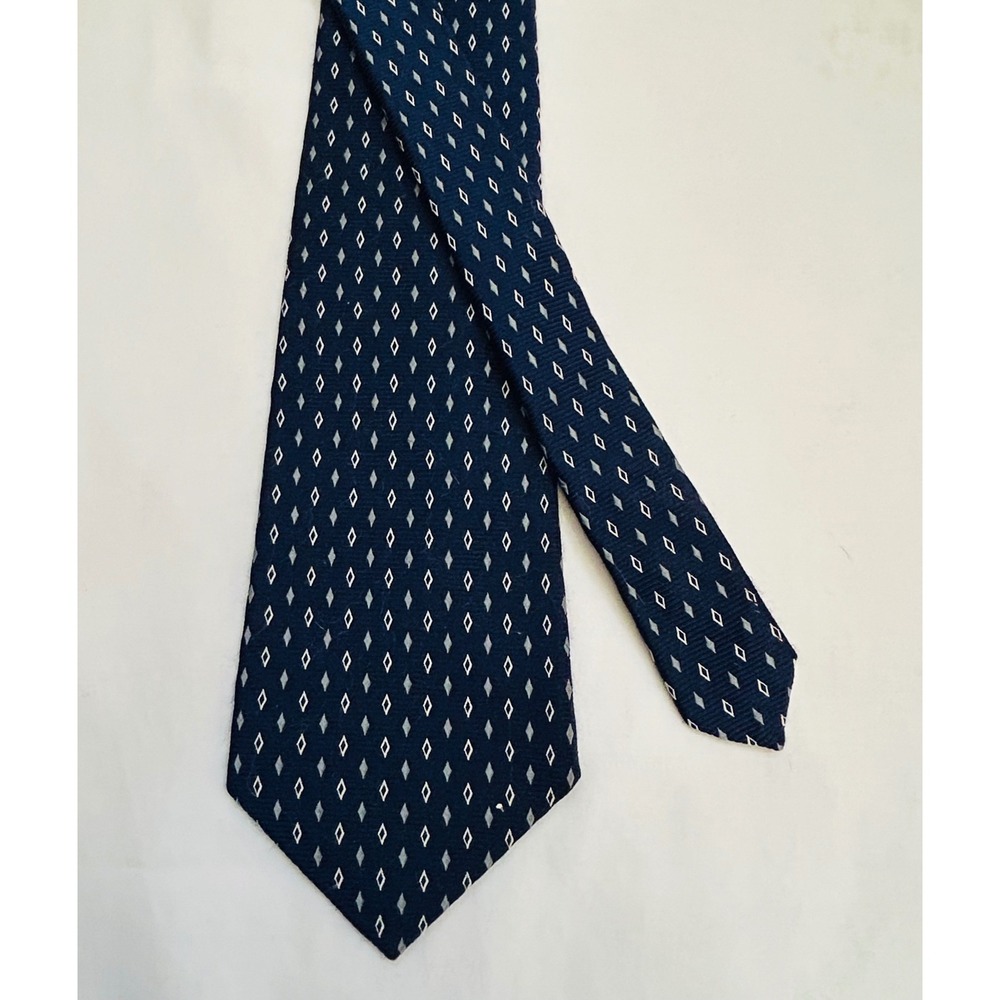 Vintage Robert Talbott Best of Class Silk Tie Navy Blue Geometric Made USA